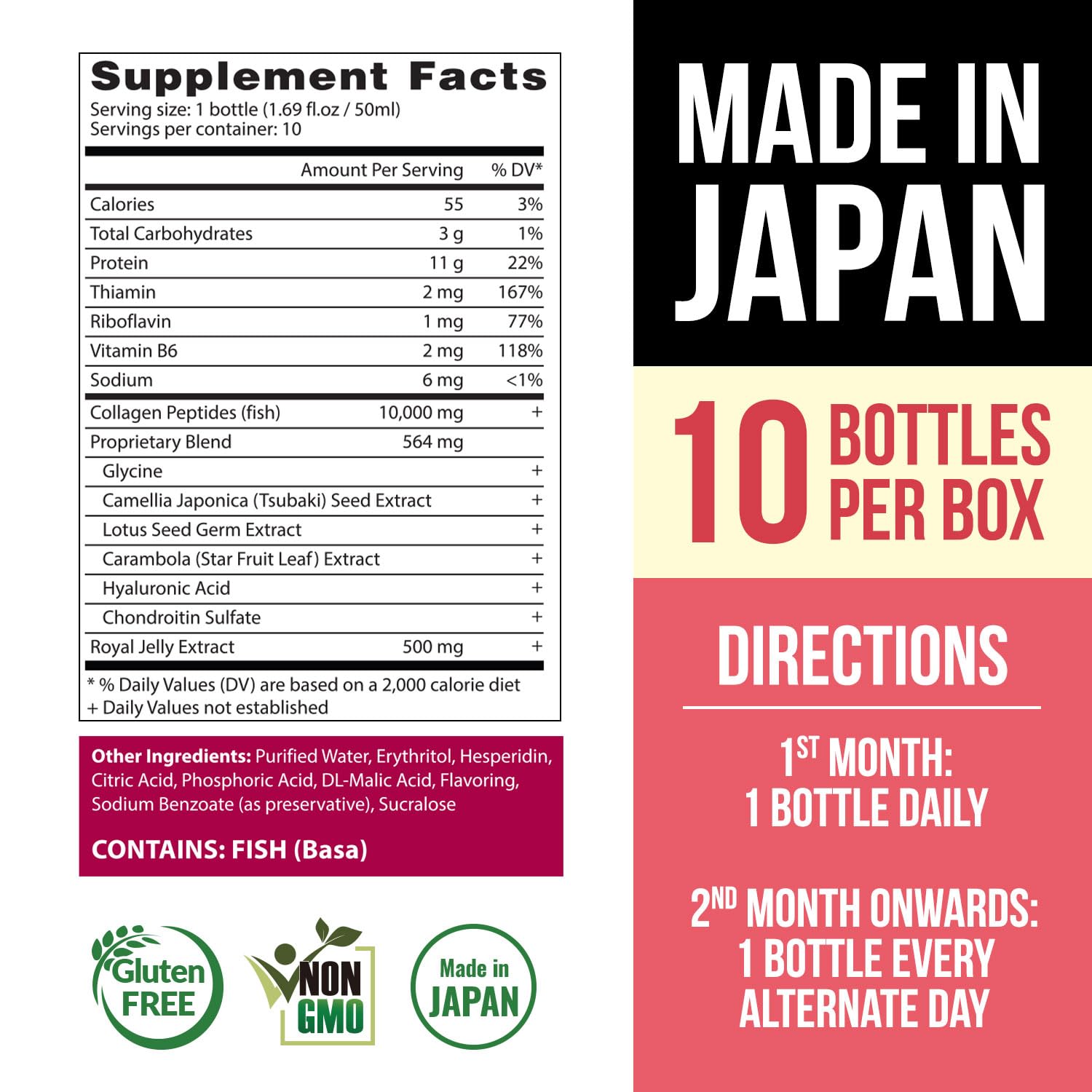 AFC Japan Tsubaki Ageless 10000mg Collagen Drink with Royal Jelly - 3 Pack — Amazon image 2