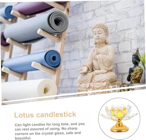 Miniatura 7 de Candelabro de loto de cristal, decoración de terrario, vela de pilar, decoración de vidrio, portavelas votivo, portavelas zen, candelabro decorativo