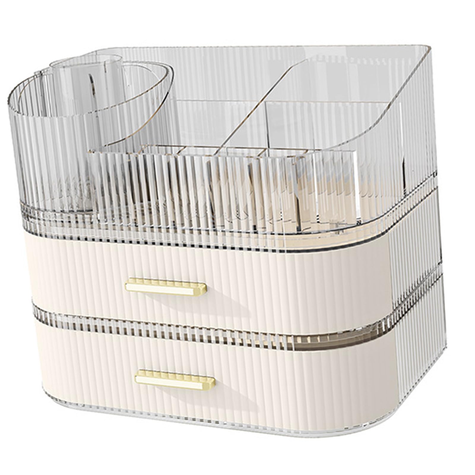 HDOYTXXM Cosmetic Organizers Rotating 360 Degrees Built in Drawer for Easy Access Bathroom Storage Large Capacity Multipurpose Use