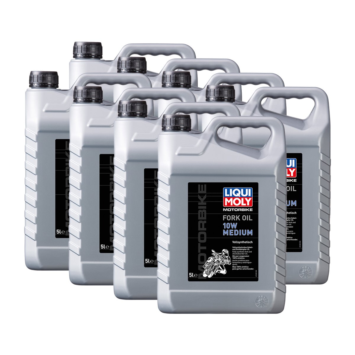 8 x Liqui Moly 1606 Motor Bike Fork Oil 10 W Medium motocicleta de horquilla (5L