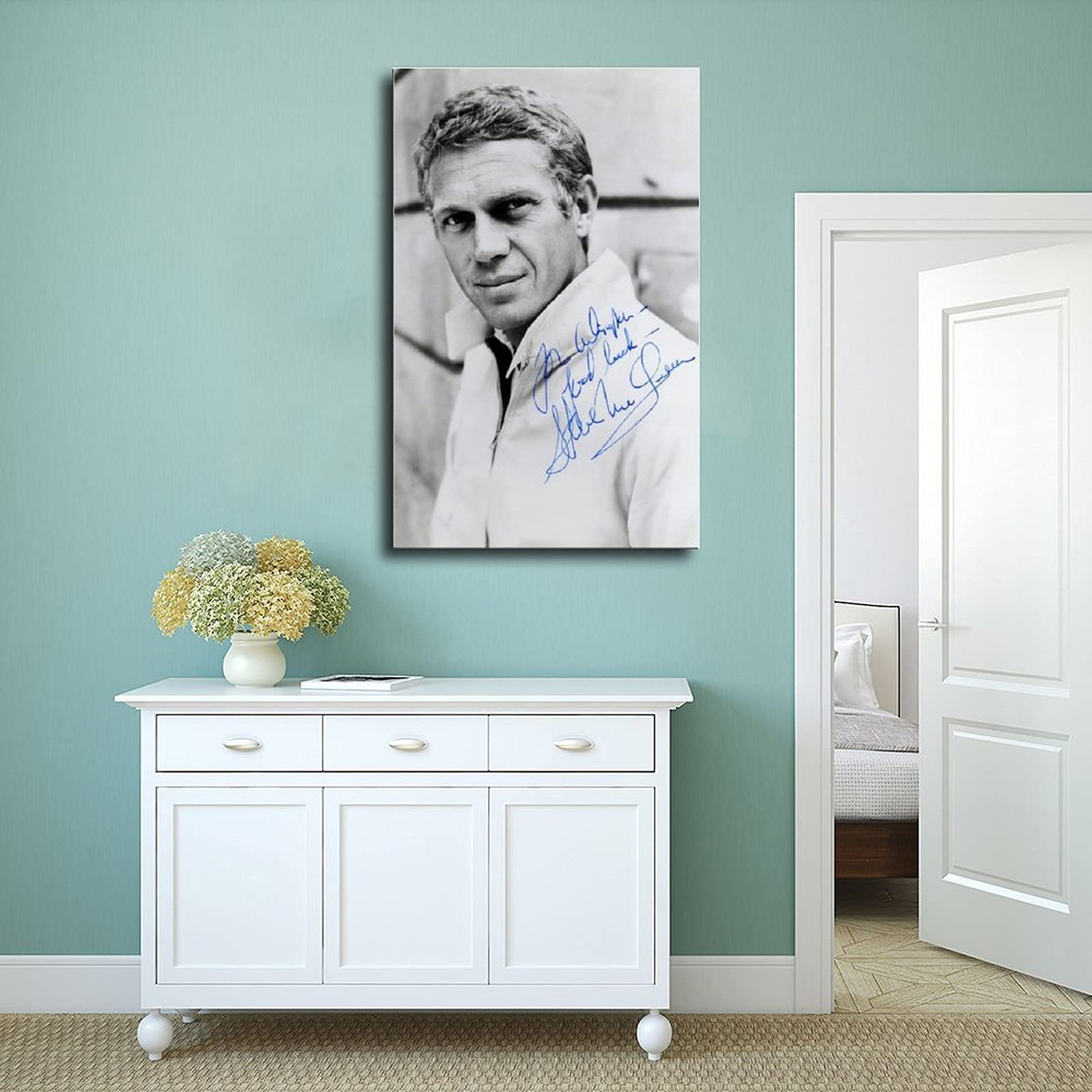 Poster Steve McQueen Sur Toile - Décoration Murale Moderne Pour Chambre à Coucher - 40 X 60 Cm