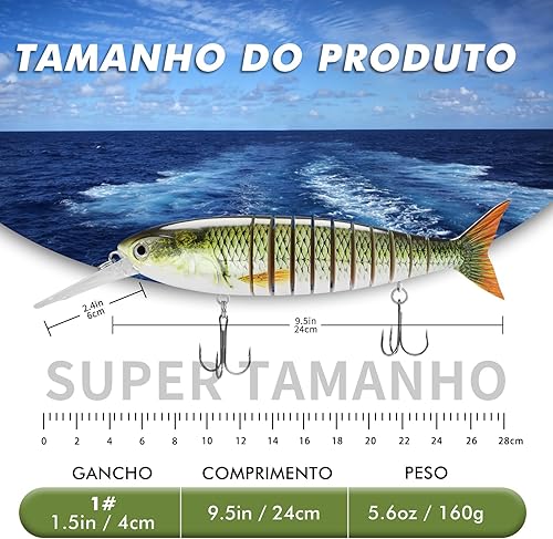 Miniatura 43 de TRUSCEND - Señuelos de pesca para agua dulce y salada, señuelo realista para trucha lubina, de hundimiento lento, regalos de pesca increíbles