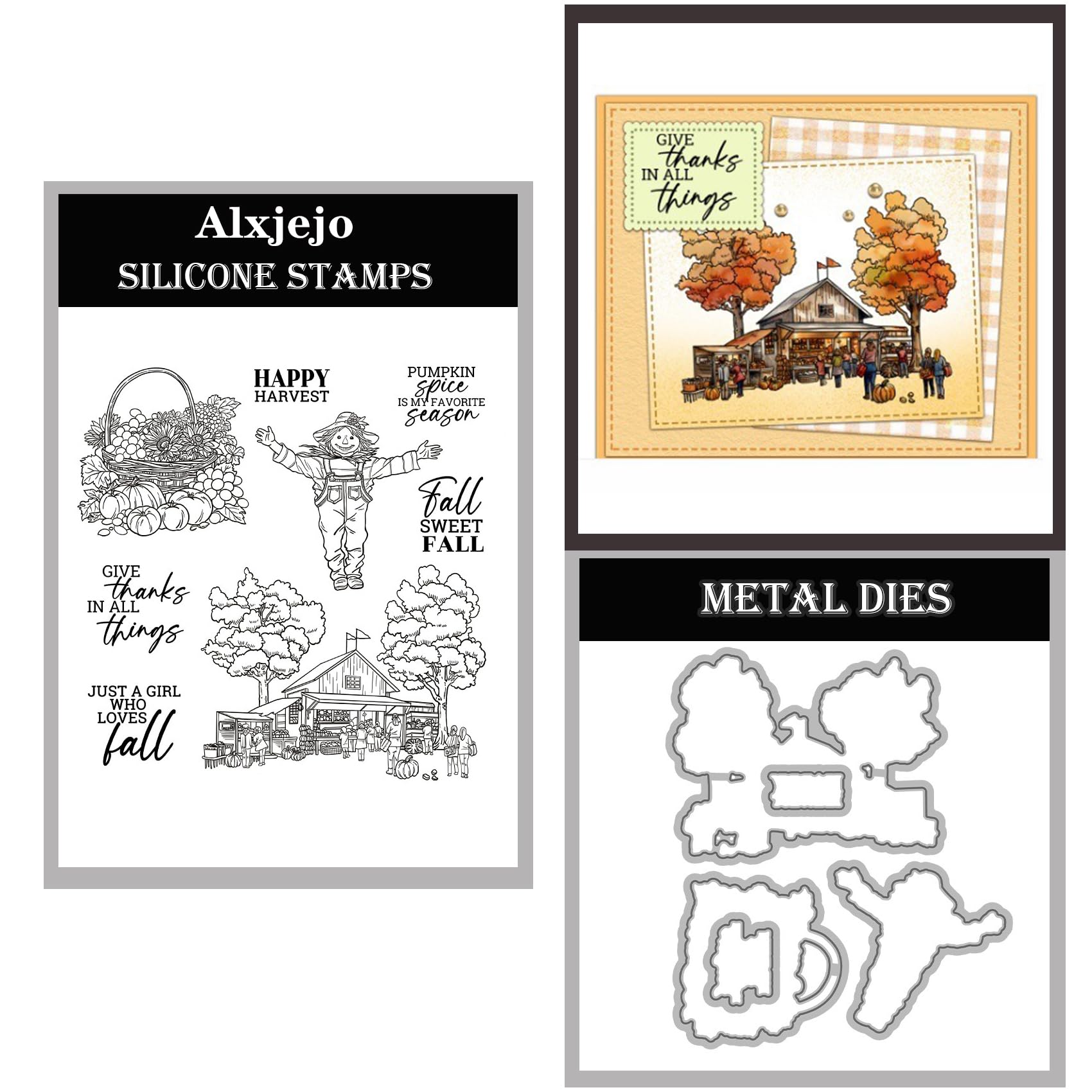 Alxjejo Cutting Dies and Stamps Set 2024-2025-2026,Stamps and die for Card Making for DIY Birthdays, Thanksgiving Day, Valentine's Day, Scrapbooking, Art Craft, Festivals Greeting Card Album