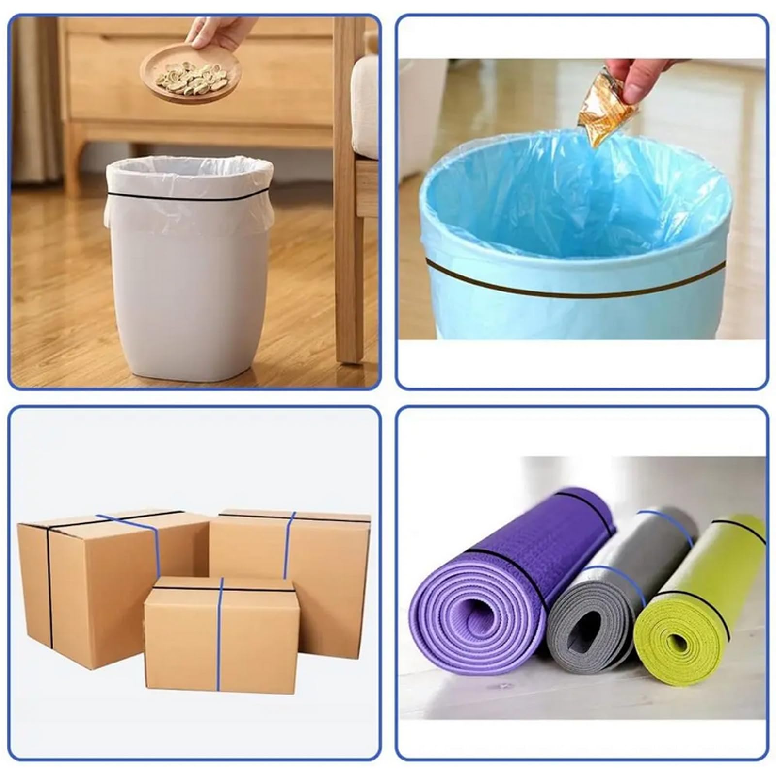 Elastici Per Bidoni Della Spazzatura - Set Di 9, Nero/Blu/Verde, Per 13-30 Galloni - Foto 6