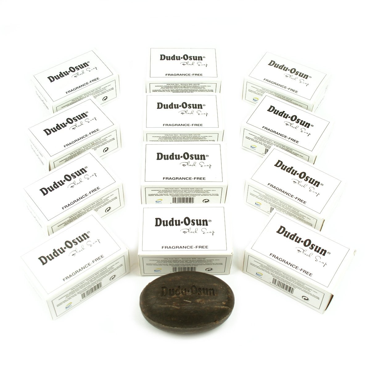 12er Pack Dudu Osun Parfümfreie Schwarze Seife aus Afrika Original Black Soap Fragrance-free 12x150g