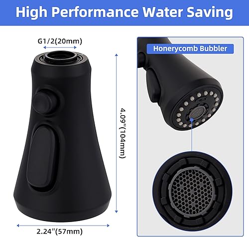 Miniatura 5 de iFealClear Reemplazo de cabezal de grifo de cocina extraíble compatible con Moen, estándar americano, Delta, grifos, boquilla rociadora de cabezal