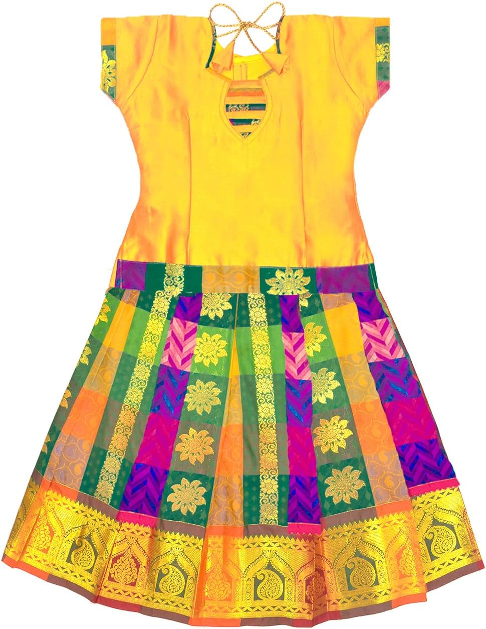 Lehanga Pattu Pavadai For Girls Kids South Indian Dress, (KL113-P)