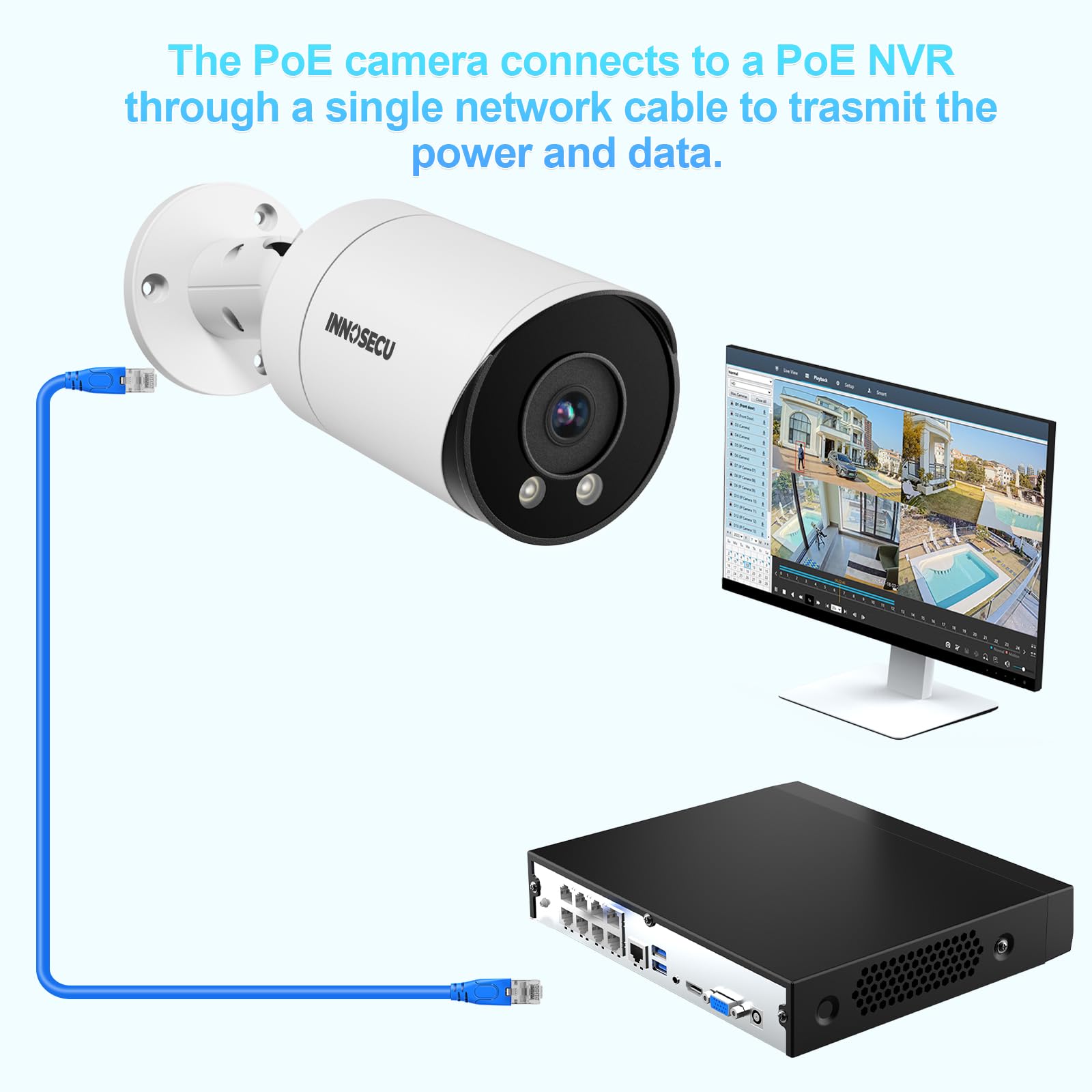 Real HD 6Mp Poe Ip Vandal Dome Outdoor Security Camera, 2.8mm Wide - View #10