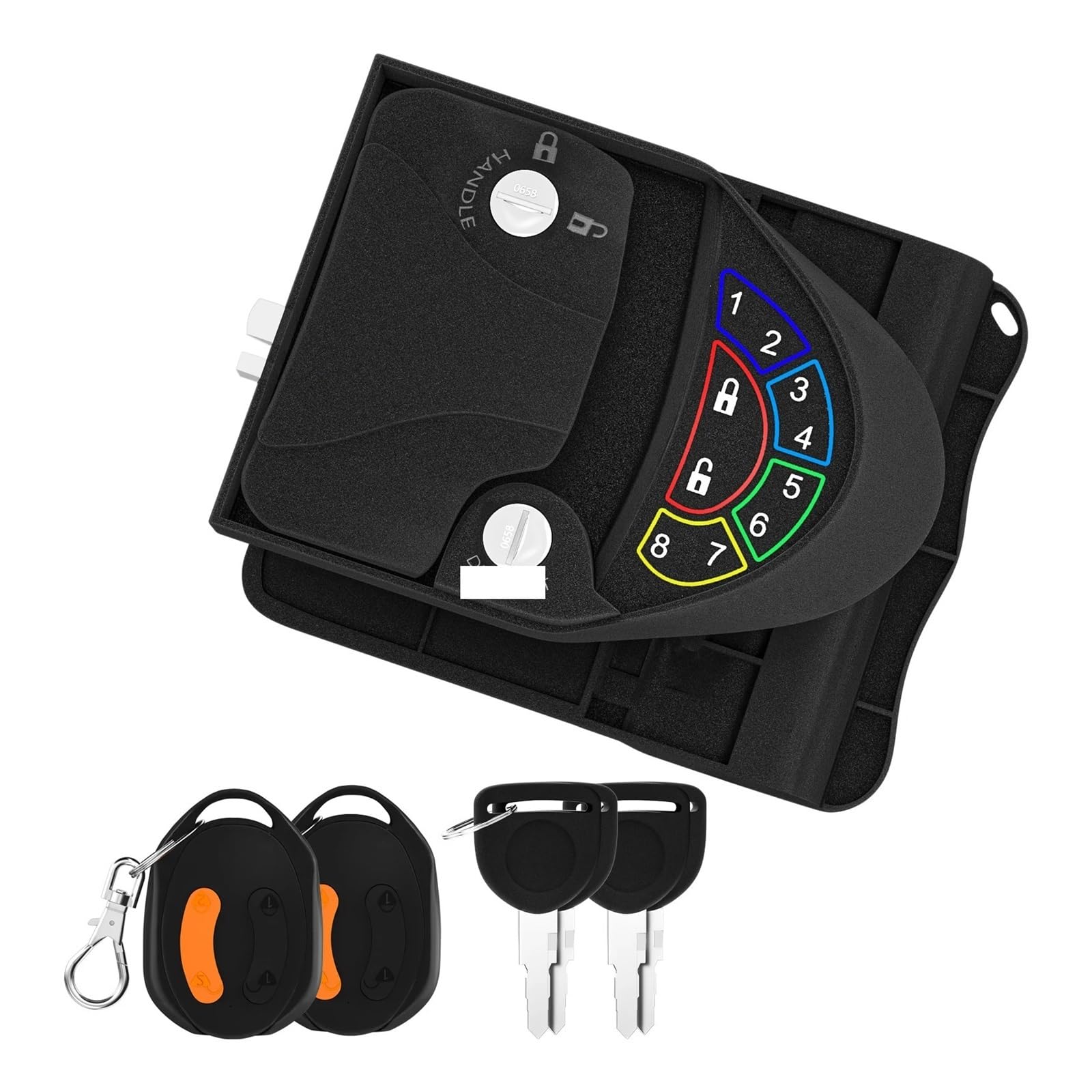 BKGWCSOR RV Remote Lock RV Keyless Entry Door Lock Camper Door Lock Latch Lock Anti-theft Lock for Travel Trailer Motorhome Caravan Truck Switches