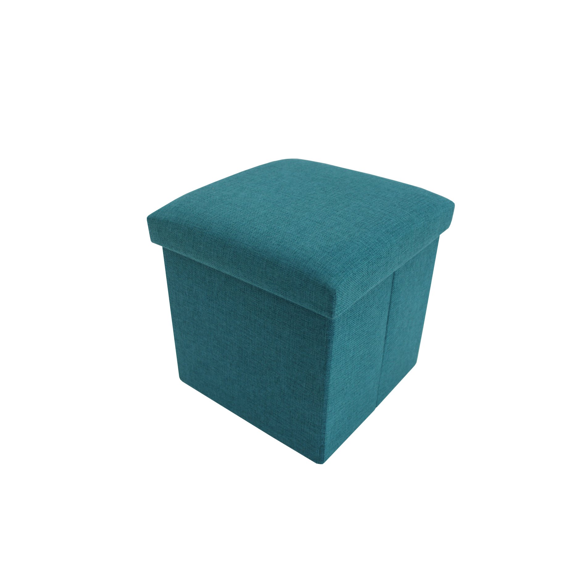 Rebecca Mobili Pouf cubo pieghevole, ottomano poggiapiedi quadrato, azzurro turchese, tessuto - Misure 29 x 31 x 31 cm (HxLxP) - Art. RE6172