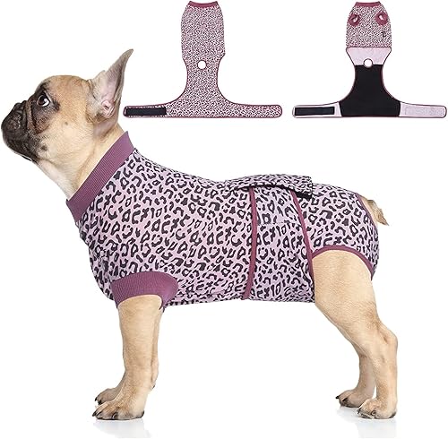 Jiupety Traje para perro para recuperación quirúrgica, body para perro para herida abdominal después de la cirugía, collar electrónico sustituto,