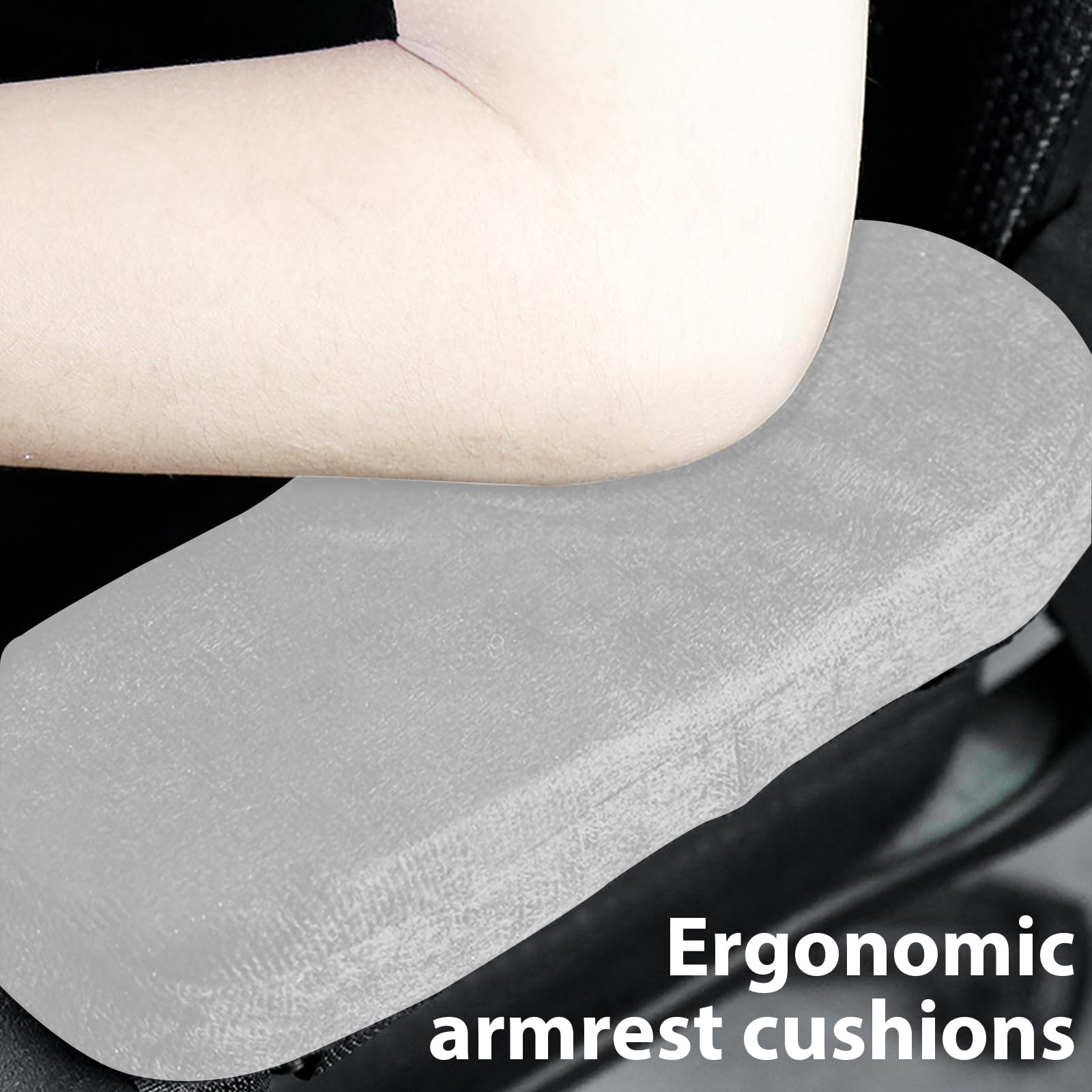 2 cuscini per braccioli ergonomici, per sedia da ufficio, sedia a rotelle (grigio)