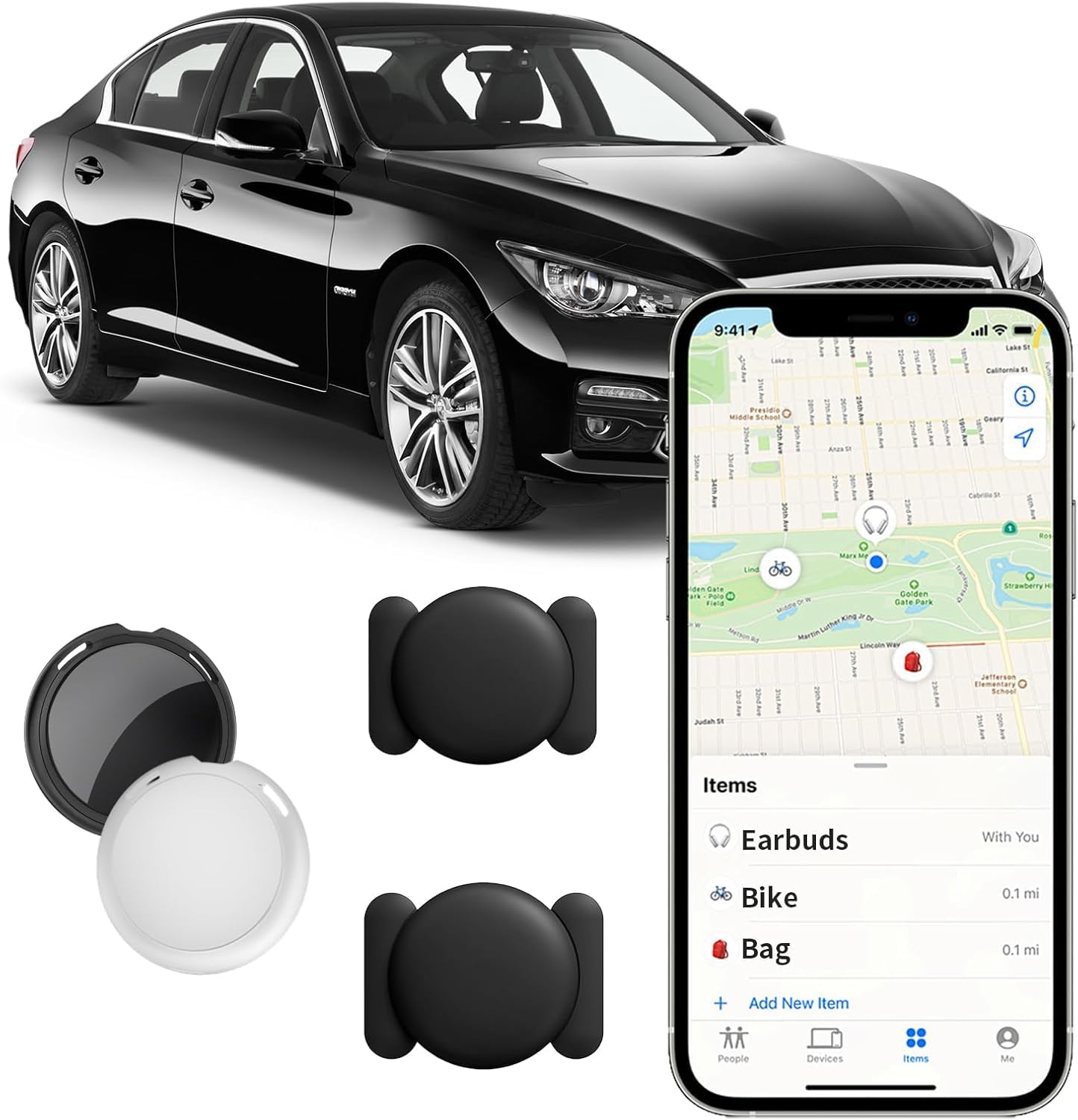 2 Pack No Subscription GPS Tracker for Vehicles Work with Find My(iOS Only) Global Coverage Real Time Mini Tracker Tags Hidden Car Locator Tracking Device with Magnetic Case No Monthly Fee Required