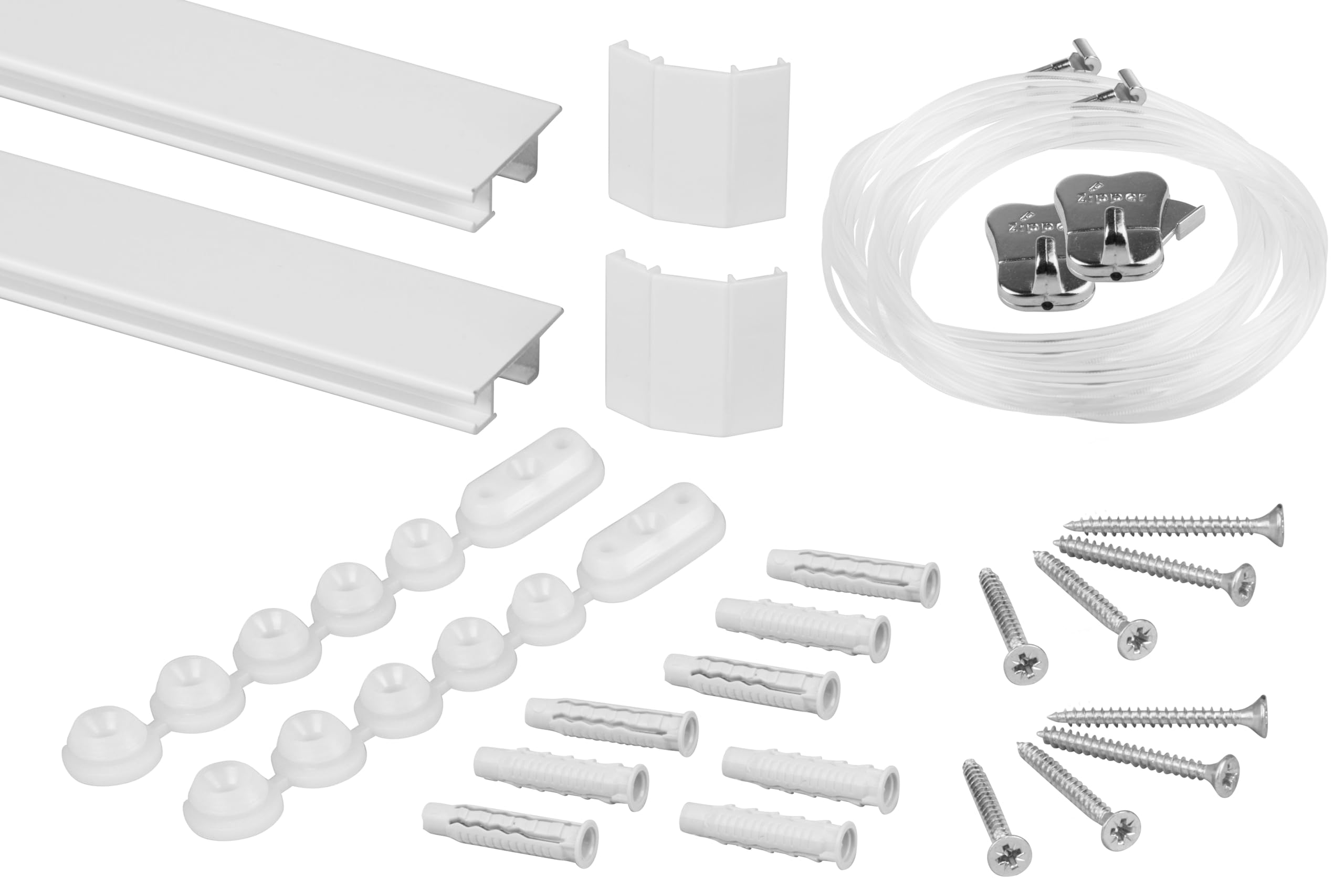 Cimaises pour tableaux - systeme d' accrochage – cliprail max + fil transparent 150cm + crochet zipper - s'adapte parfaitement au plafond - kit complet