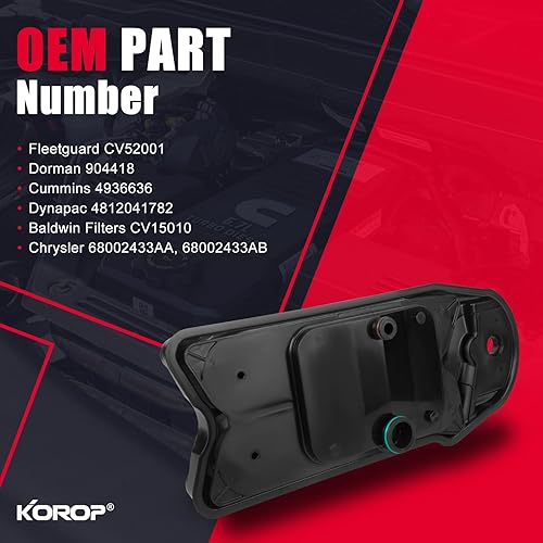 Miniatura 3 de 6.7 Cummins Crankcase Ventilation Filter Replaces# CV52001 68002433AB 4936636 904-418 Fits for 2008-2021 Dodge Ram 2500 3500 4500 5500 6.7L ISB