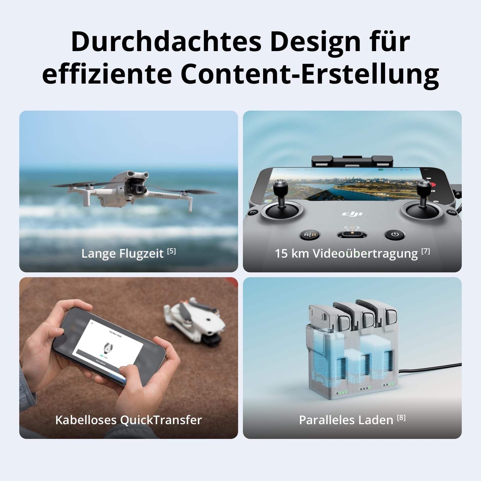 DJI Lito 1 Two-Battery Combo (DJI RC-N3), Updated Version of Mini 4K | Hinderniserkennung, ActiveTrack, 4K-Video & 8K-Bild, Leicht für Erwachsene, 15km Videoübertragung, 2 Akkus, C0