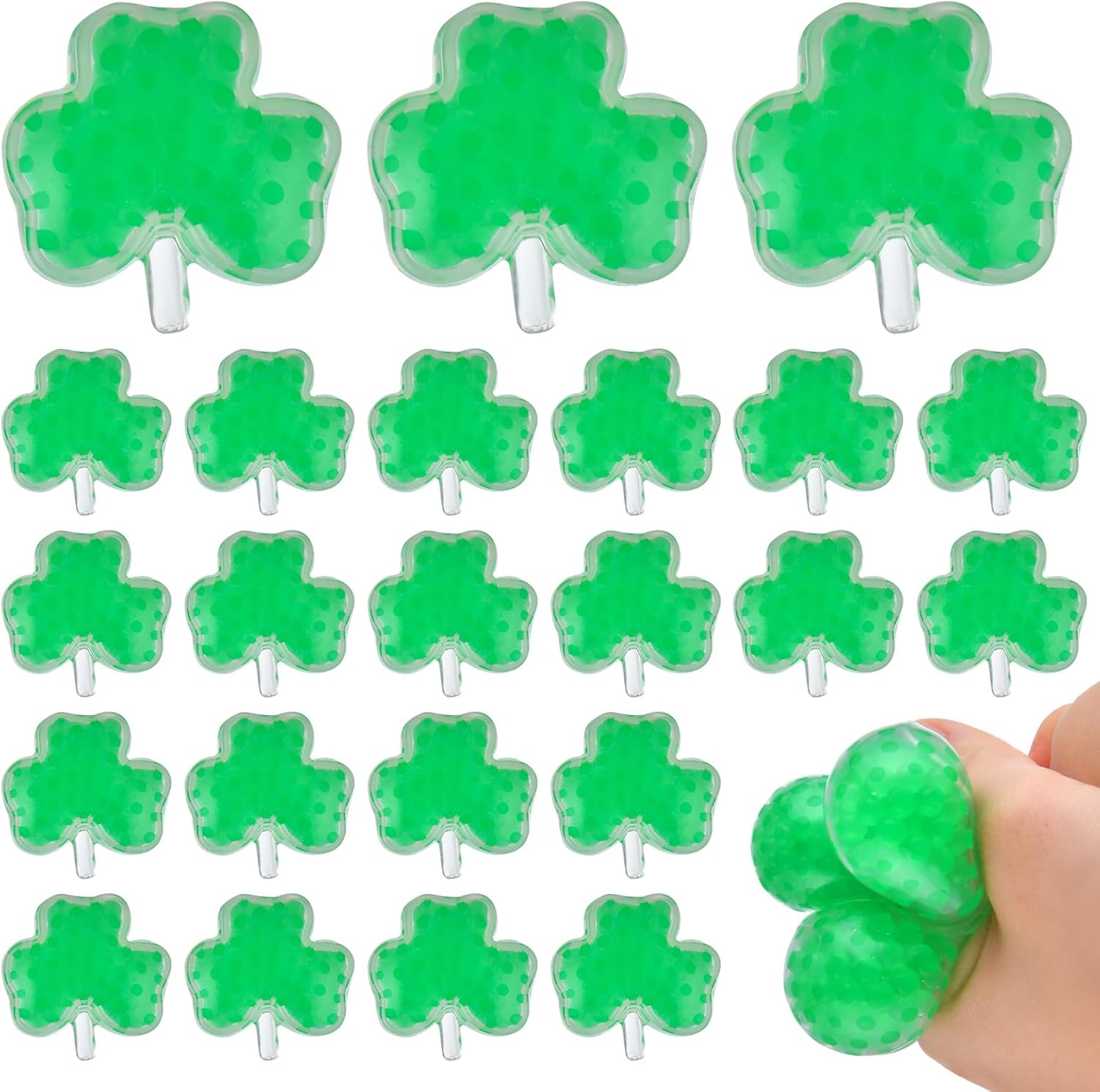 24 Pack St. Patrick's Day Stress Balls, Shamrock Squeeze Ball for Adult Lucky Clover Fidget Balls Toys Perfect for St. Patrick's Day Party Favors Decorations