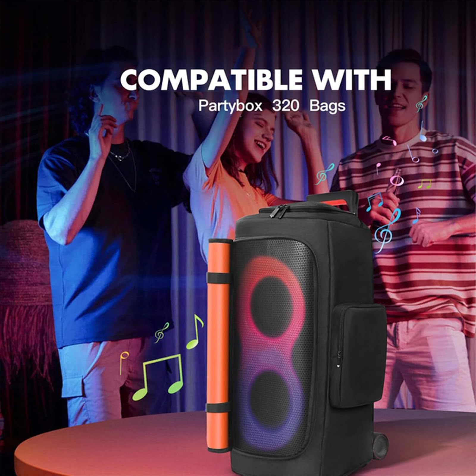 Custodia da viaggio compatibile con altoparlanti portatili JBL PARTYBOX 310/320, altoparlante per feste all'aperto, custodia protettiva con tasche per microfono, caricabatterie, cavo e