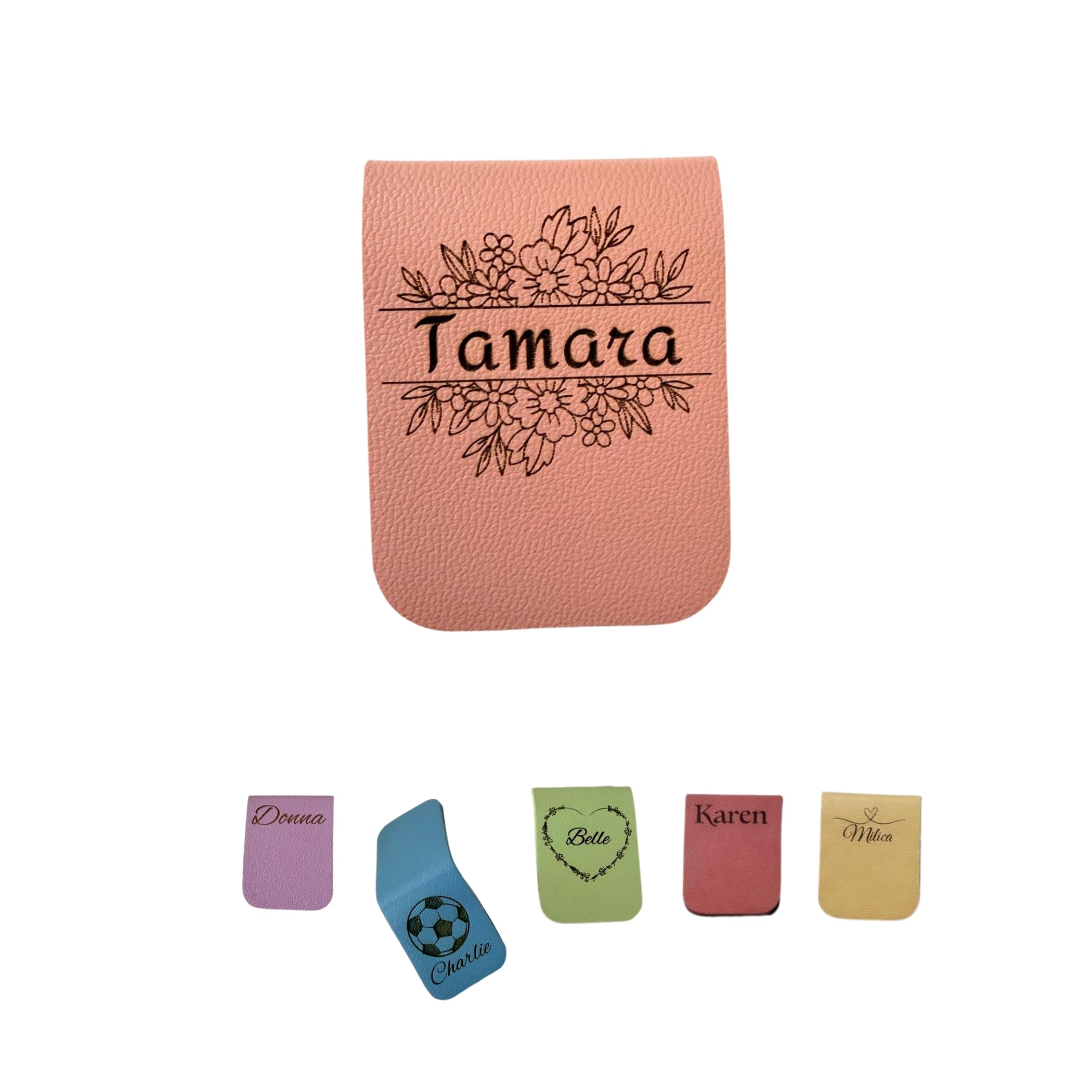 Personalised Magnetic Bookmark with Name or Logo – Custom Leather Style Bookmark, Strong Magnetic Page Marker, Gift for Book Lovers, Students & Teachers