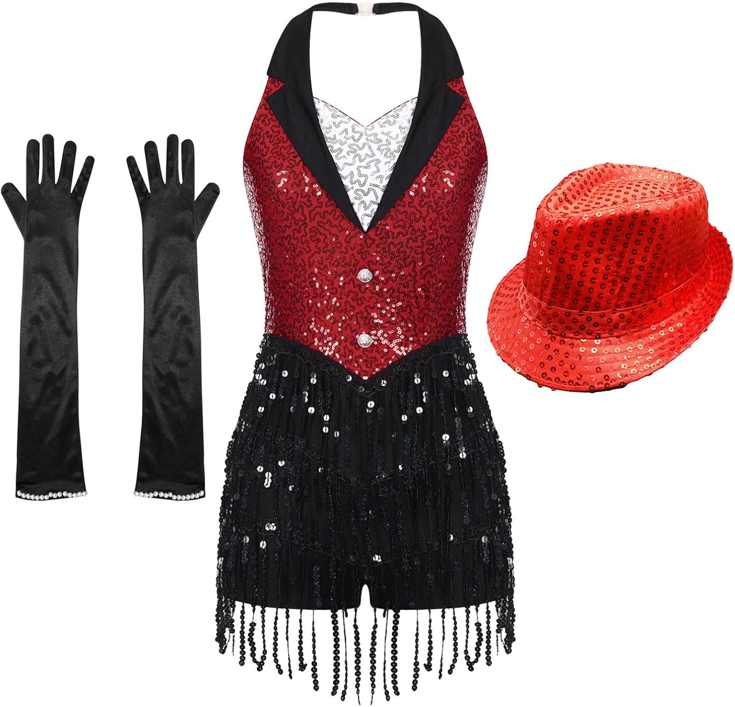 Women Sparkly Sequins Latin Jazz Dance Costume Tuxedo Ballet Gymnastics Leotard Ballroom Dance Dress