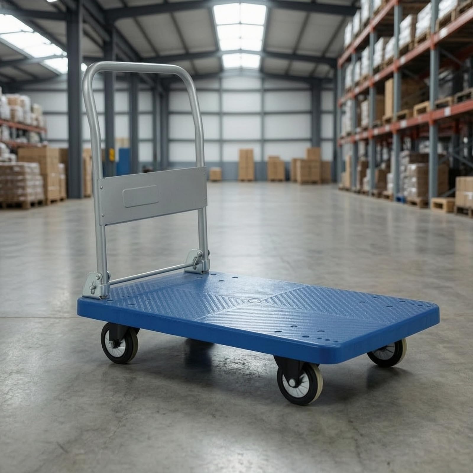 Qianly Carrello Piattaforma Pieghevole Salvaspazio Carrello Pieghevole con Piattaforma Facile da Trasportare per Magazzinieri, Addetti Alle Consegne