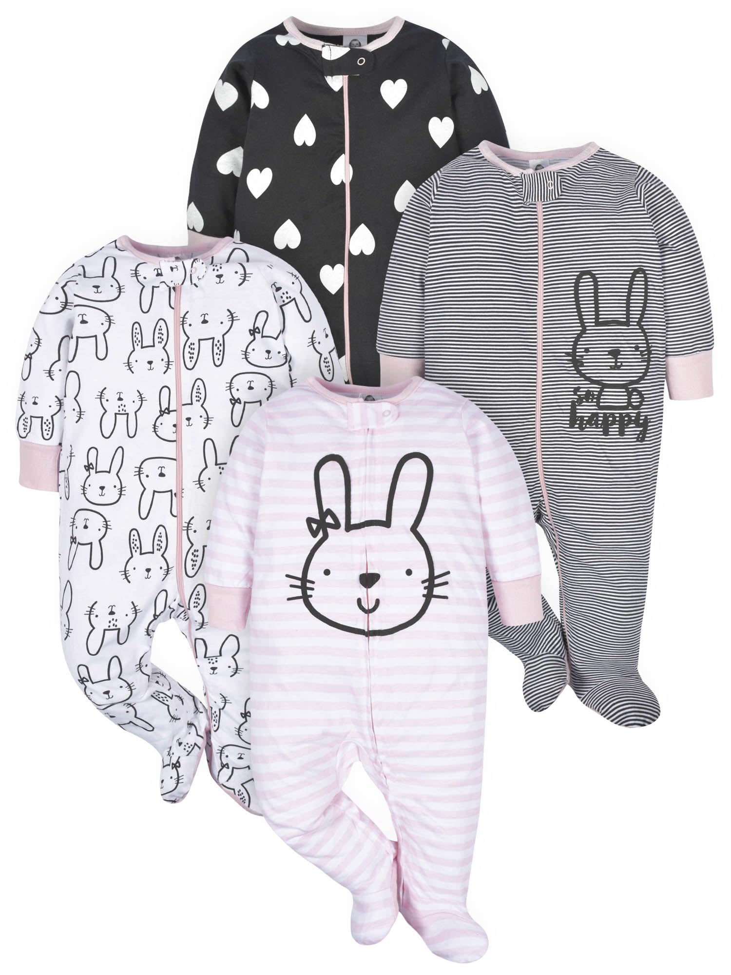 Gerber Baby - Jungen 4er-pack Sleep 'N Play Füßlinge Baby and Toddler Sleepers