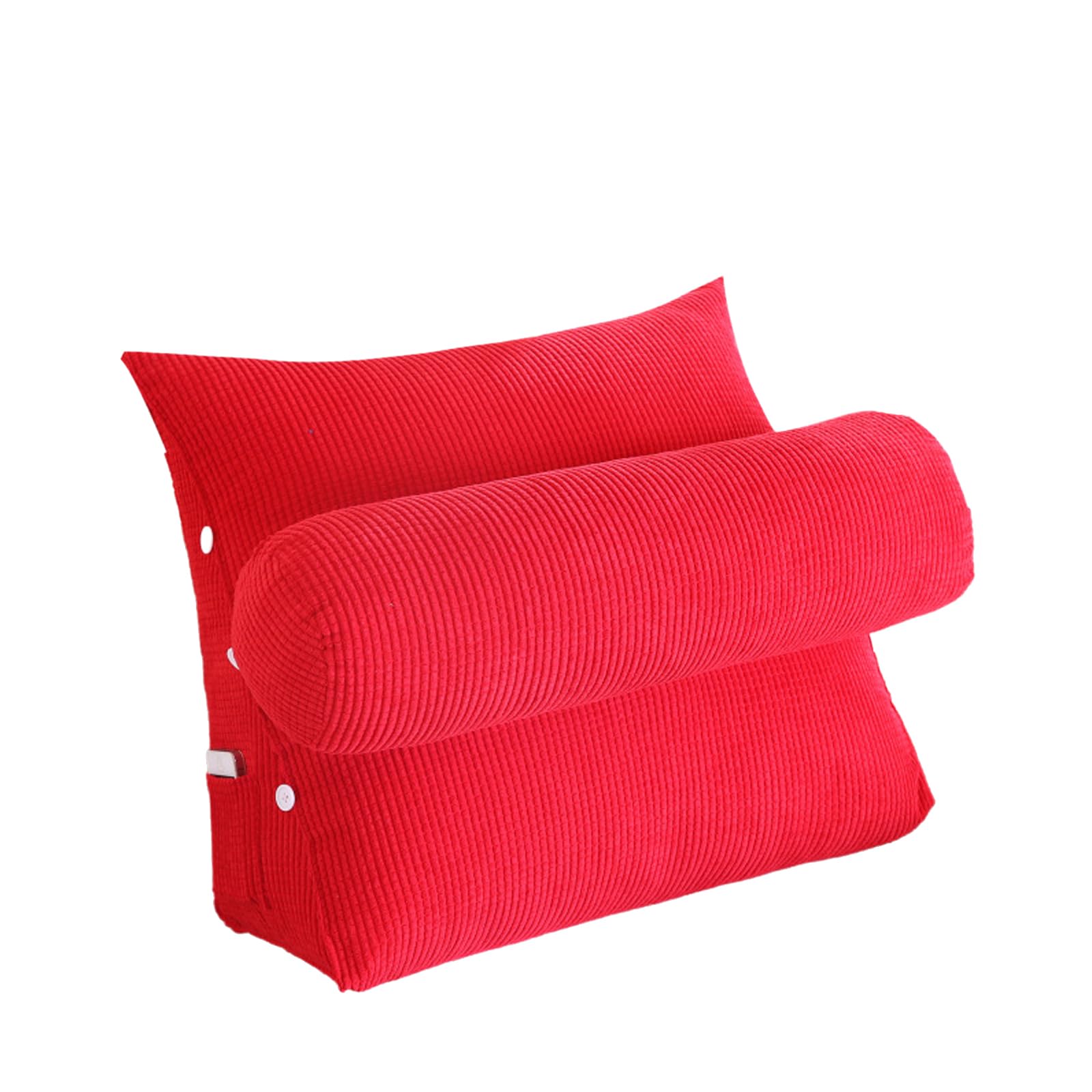 Tazweeq Adjustable Sofa Cushion, Bed Triangle Cushion, Sofa Large Cushion, Bedside Lumbar Backrest Chair Pillow Cushion（Red） (L-60×50)