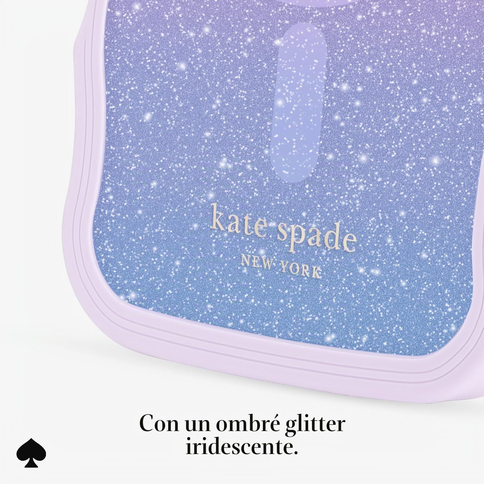 Kate Spade New York Custodia per iPhone 17 Pro, compatibile con MagSafe, custodia per telefono di design, glitter opalino
