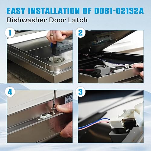 Miniatura 7 de DW80J3020US DW80F600UTS Pestillo de puerta, DD81-02132A DD81-01629A Pestillo de puerta de lavavajillas para Sam.sung DW80 Serie DW80k5050US