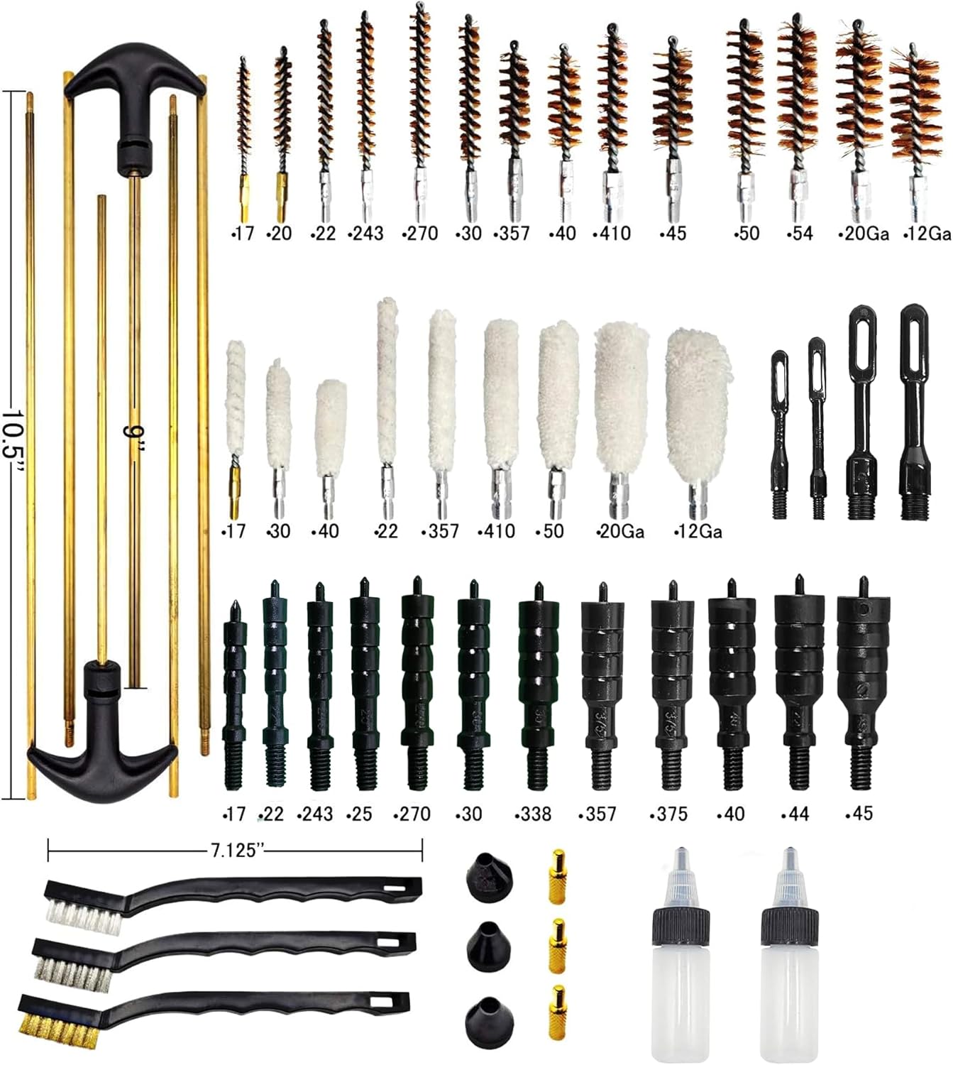 GuardTech Plus Universal Gun Cleaning Kit - Complete Rifle, Shotgun & Handgun Cleaning Set with Brass Rods, Patch Loops, Brushes with a Portable Carrying Case