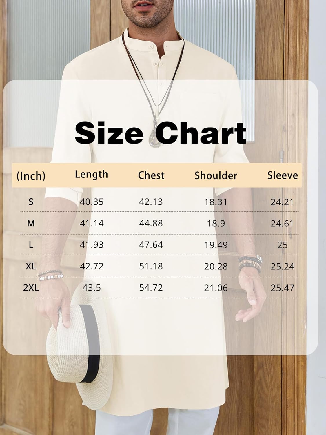 Gafeng Mens Kaftan Robe Button Down Long Sleeve Henley Cotton Thobe Casual Side Split Gown Shirt - Image 6