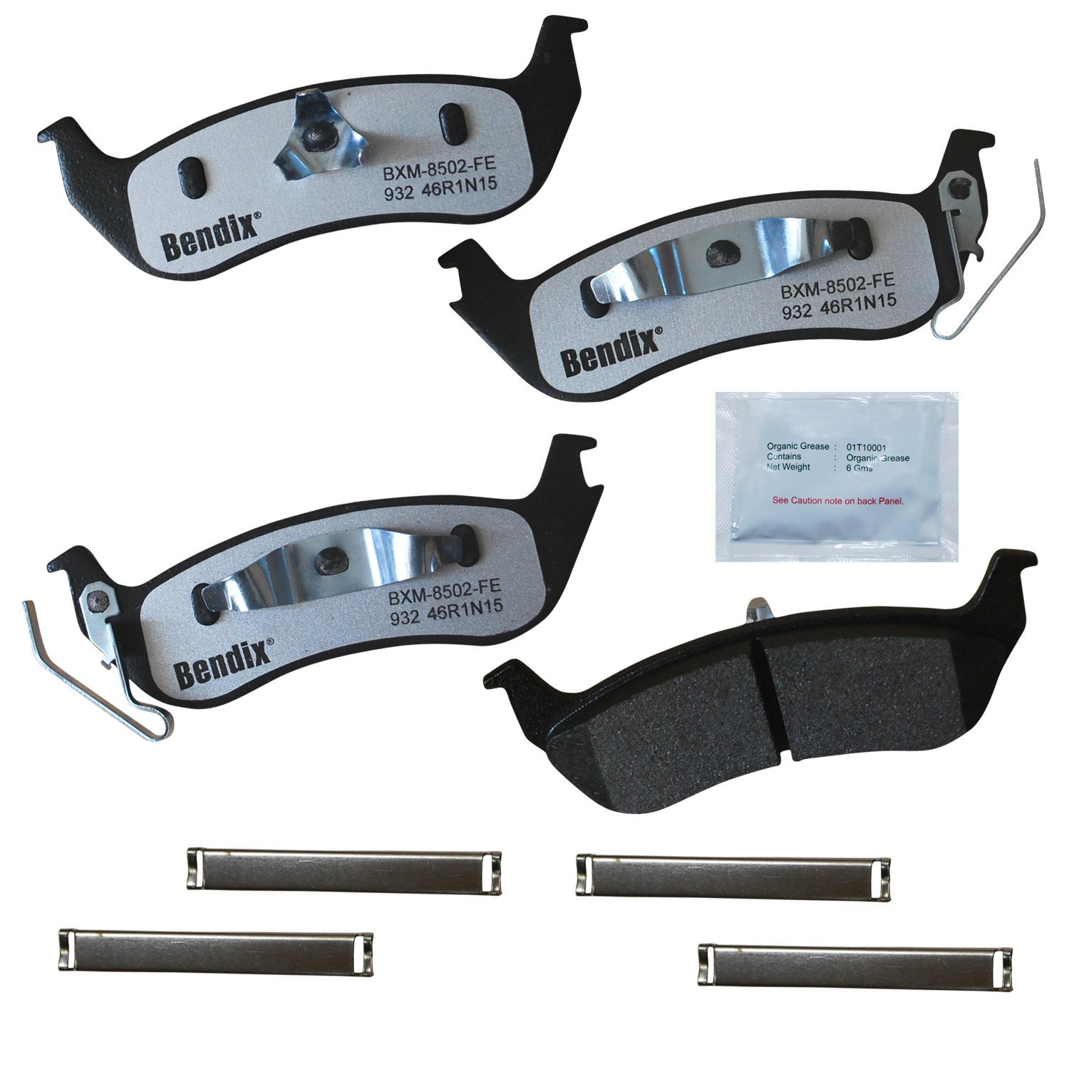 Bendix Fleet Metlok PBD932 Semi-Metallic Rear Brake Pads for Ford Crown Victoria 2011-2003, Grand Marquis 2004-2003, Lincoln Town Car 2011-2003, Mercury Grand Marquis 2011-2003, Marauder 2004-2003