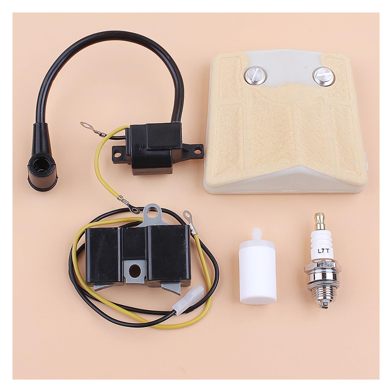 Módulo de Bobina de Encendido de Tipo Antiguo Kit de bujía de Filtro de Aire for Husqvarna 61 266 for joneding 630 Spares de Motosierra 501546201, 501517201