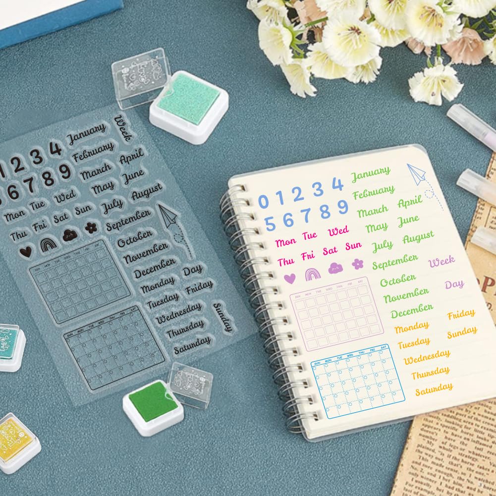 ORIGACH Timbri trasparenti per agenda giornaliera fai da te, scrapbooking, journaling