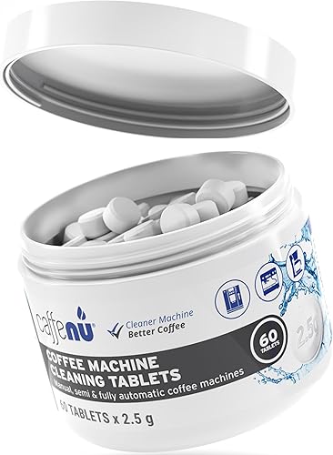 Caffenu Tabletas de limpieza para máquina de café expreso, 60 unidades cada 100 tazas. Auto, superautomático y de grano a taza. Uso con