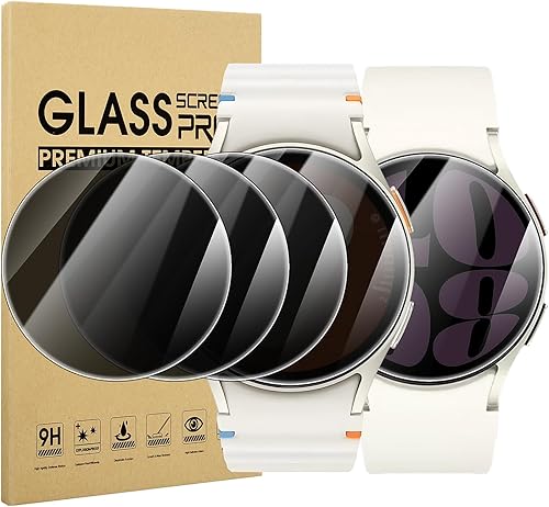 Miniatura 8 de Suoman 4-Pack for Samsung Galaxy Watch 6 44mm Privacy Screen Protector, Anti-Scratch 2.5D 9H Hardness Ultra-thin Tempered Glass Screen Protector for
