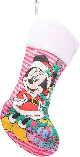 Kurt S. Adler Calcetines navideños de Minnie con amigos, decoración navideña de recuerdos de personajes de dibujos animados, Varios colores