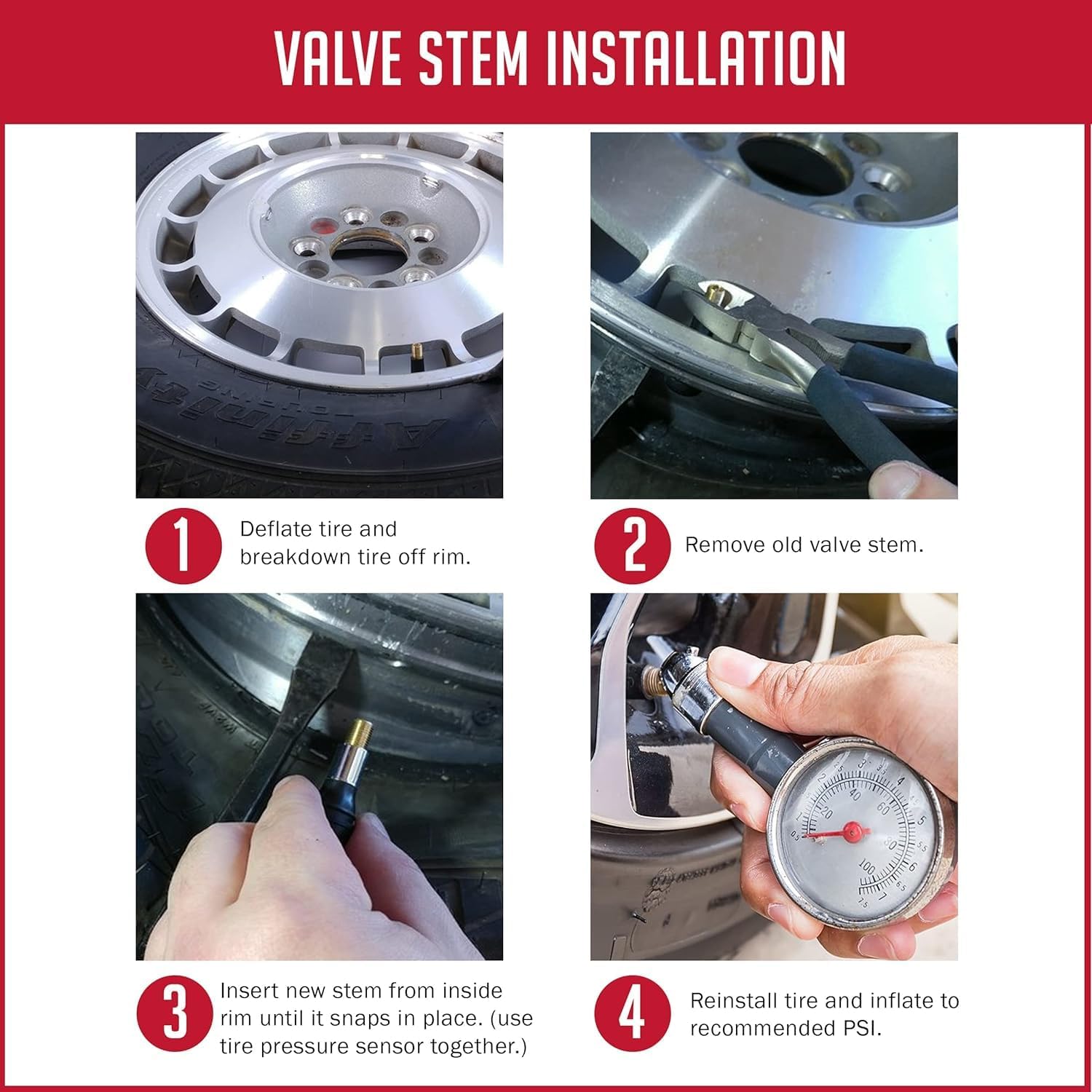 Wheel Accessories Parts PDQ Brand TPMS 12 PC OEM Sensor Service Kit Rubber Valve Stems Chrome Compatible with Schrader 20008 Fits GM 2006+ Ford 2009+ Subaru 2004+ Chrysler 2005+ Dodge 2005+ Jeep 2005+