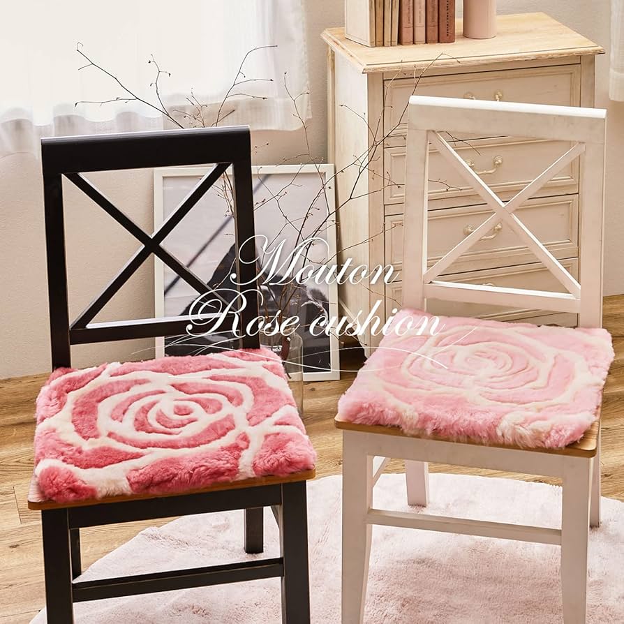 Amazon.co.jp: 萩原 ムートン クッション 座布団 ローズ 約40