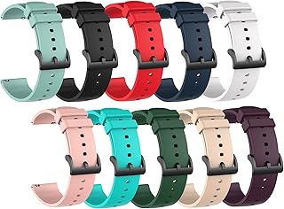 TenCloud 10 Pack Replacement Band Compatible with AGPTEK LW11, GRV R01, Soundpeats Pro1, Dirrelo Hamile GT01, Y&L EW1, TOOBUR IDW13, Cubitt CT2Pro 22mm Watchbands Soft Washable Straps Wristbands Accessoy for GRV R01 Smartwatch