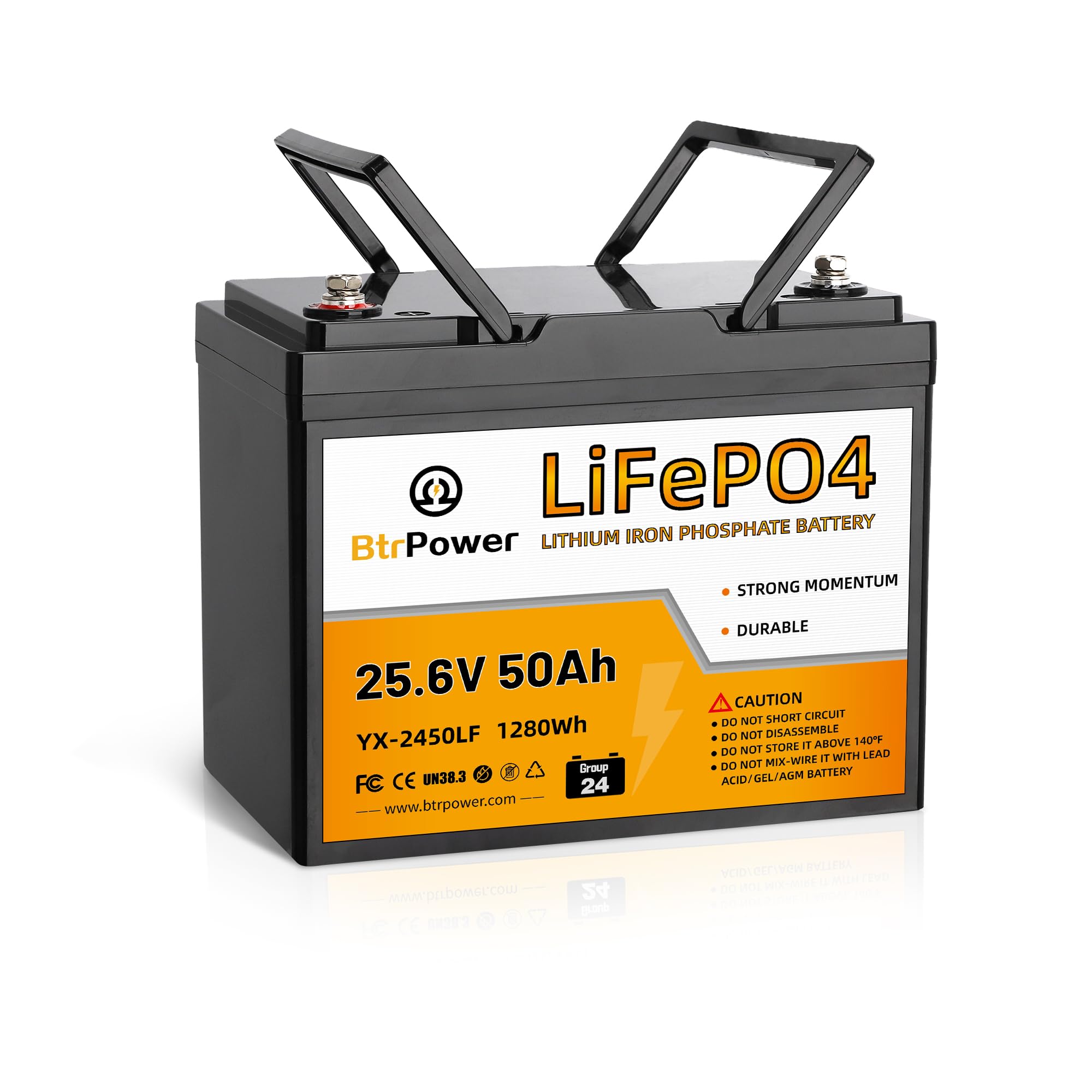 24V 50Ah LiFePO4 Ba ttery,24V Trolling Motor Lit hium B attery