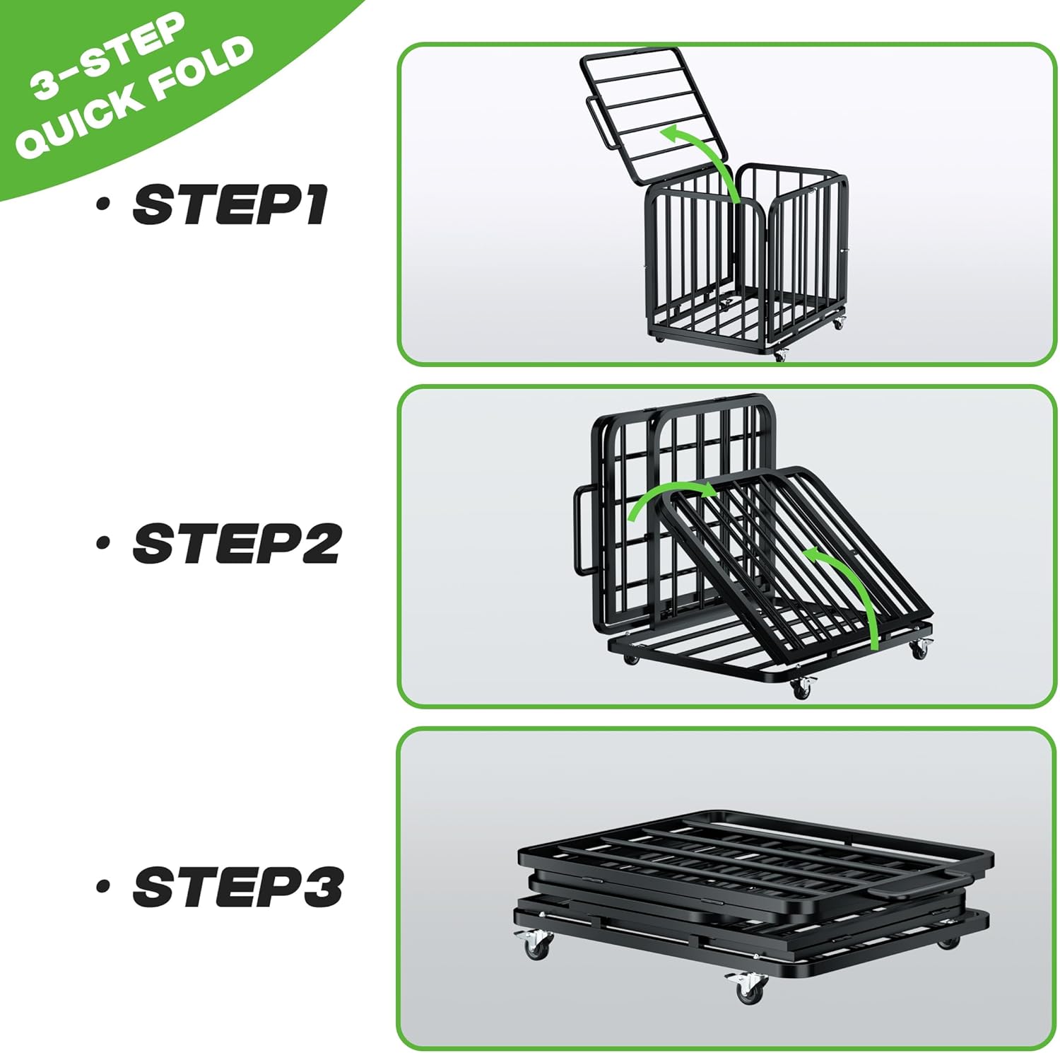 MR Foldable Ball Cart with Wheels, Heavy-Duty Ball Cage Garage Sports Equipment Organizer, Collapsible Metal Rolling Multi Sports Ball Storage for Gym, Lockable Lid, Indoor and Outdoor - Image 4