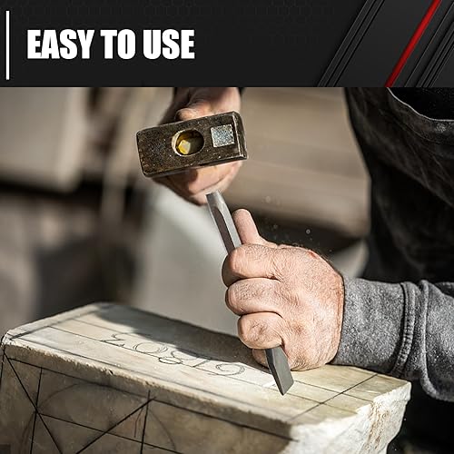 Miniatura 7 de C&T Kit de cinceles fríos multiusos de 3 piezas, 38, 12, 58 pulgadas, para carpintería, metal, carpintería y trabajos de mampostería