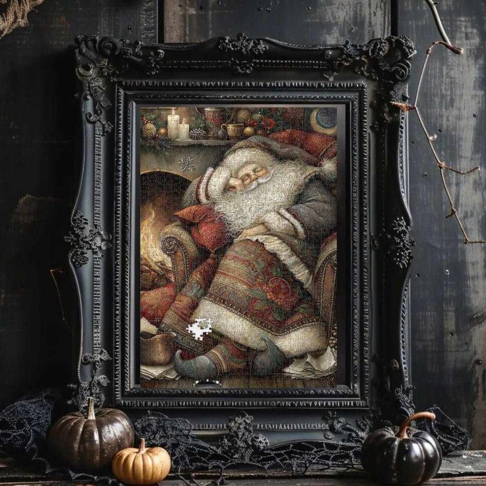 Puzzle natalizio da 1000 pezzi, tutti i regali consegnati – classico puzzle natalizio vintage; puzzle ecologico regalo per adulti e famiglie