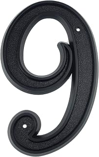 HASWARE 5,5 Zoll (139mm) Hausnummer Moderne Türnummern Straße Hausadresse Ziffern, schwarzer ABS-Kunststoff (9)