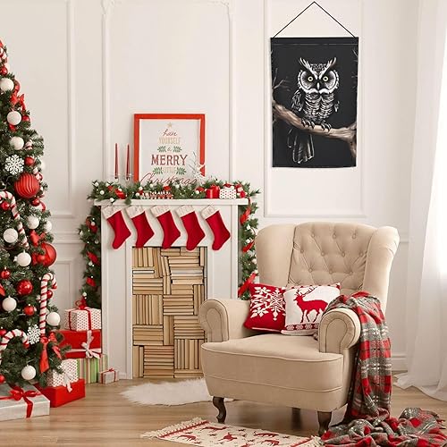 Miniatura 8 de Garden Flags 12x18 Inch Outside Winter Garden Flag Vertical Double Sided small Decorative Flag Late Night Owl Garden Yard Flag Outdoor Flag for all