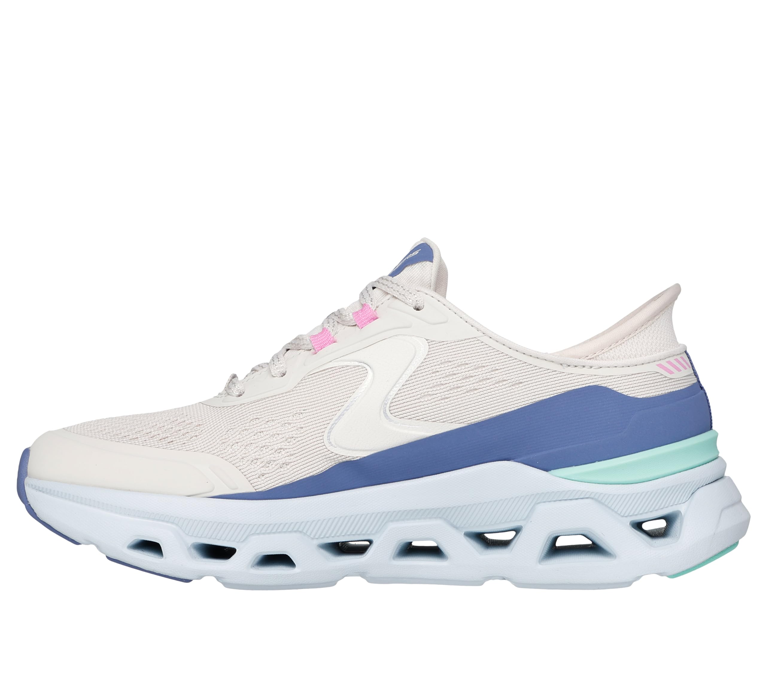 Skechers Women's Glide-Step Atlus Hands Free Slip-ins Sneaker, Ntmt=Natural/Multi, 4 UK