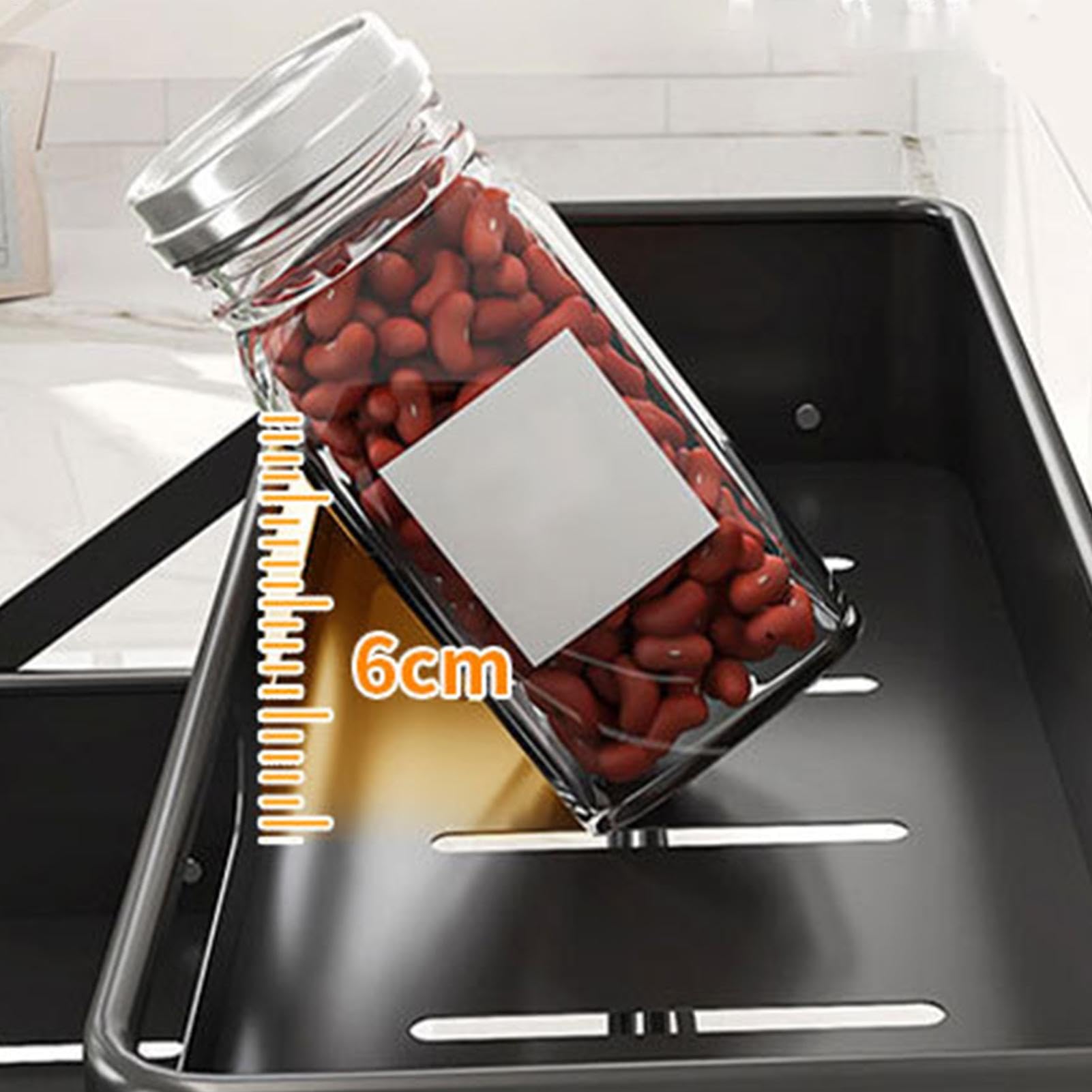 Scaffale per condimenti da cucina, scaffale per condimenti a tre strati, armadio regolabile per condimenti, organizzazione domestica per cucina, 34,5 x 30 x 25,5 cm/13,58 x 11,81 x 10,04 | Scaffale per condimenti per armadietto regolabile, forniture per l