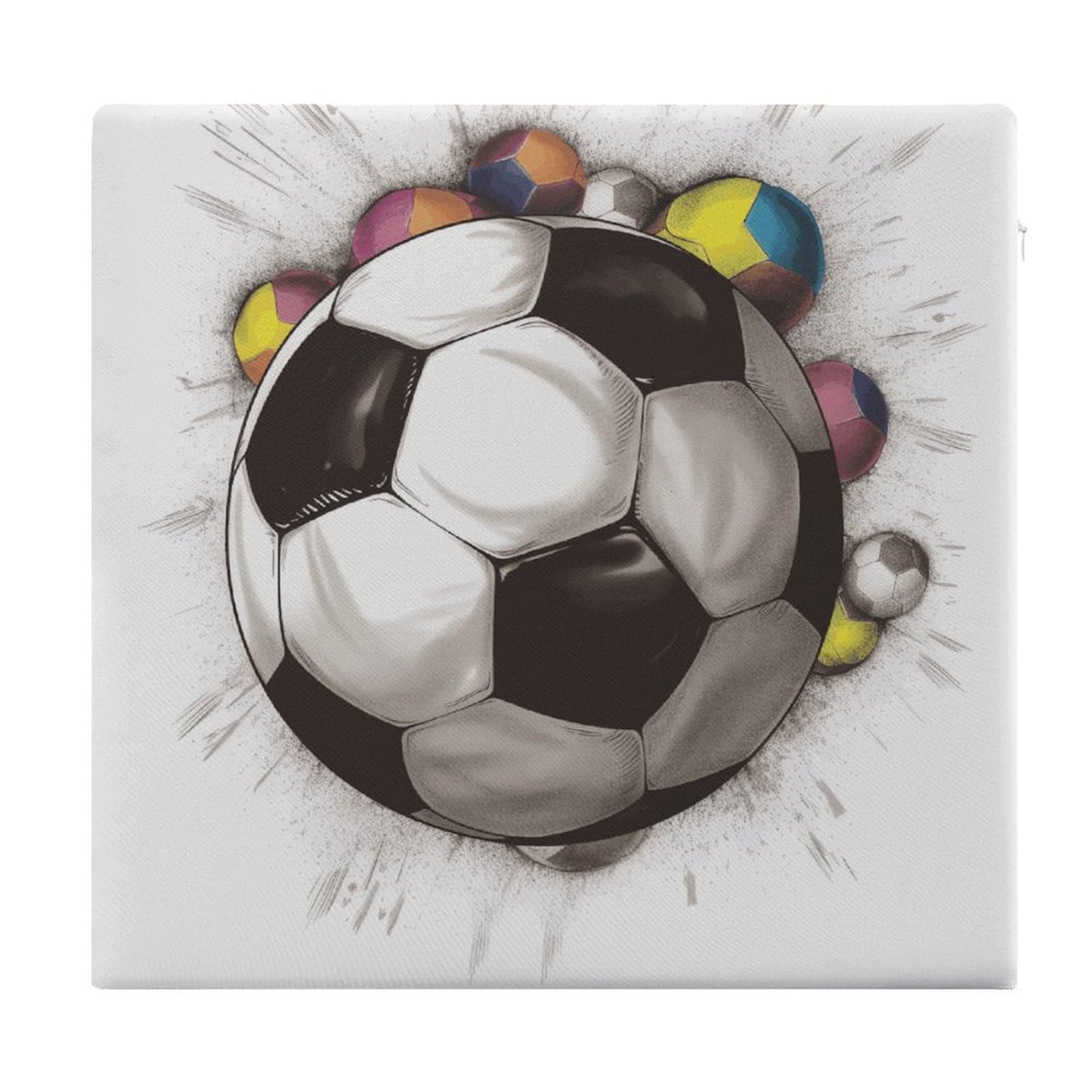 Adfgyerh Style Soccer Drawing Cushions Memory Foam For Adults, Seat Cushion Chair Pads Soft, Square Pillows For Dining, Kitchen, Office, Patio Chairs