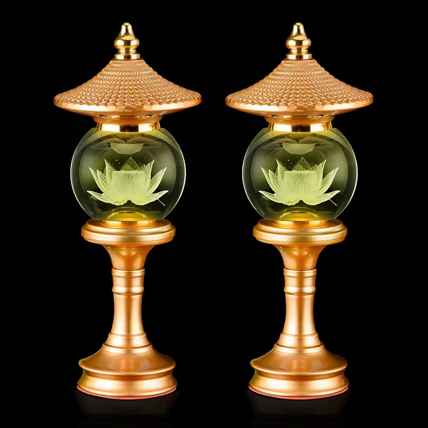 Lotus Lamp for Meditation, 7 Color Changing Crystal Buddha Light with Adjustable Switch, Ritual Decor for Buddhist Altar, Yoga Room, Home Temple Supplies & Spiritual Gift (10 inch)